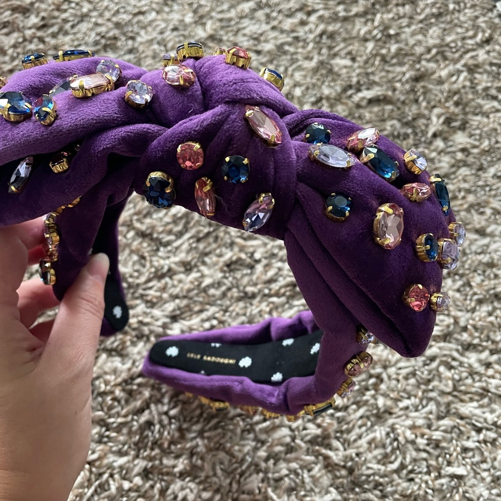 Lele Sadoughi Purple Embellished Headband